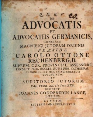 De advocatis et advocatiis Germanicis