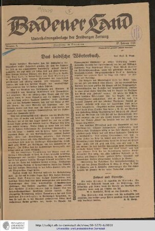 Das badische Wörterbuch