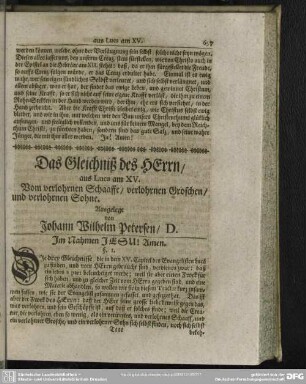 Das Gleichniß des Herrn, aus Luca am XV. ...