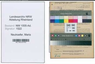 Entnazifizierung Maria Neuhoefer , geb. 09.11.1905 (Sekretaerin)