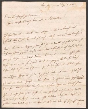 Nachlass von Johann Andreas Schmeller (1785 - 1852): Brief von Franz Maria Ferchl an Johann Andreas Schmeller - BSB Schmelleriana II.2. Ferchl, Franz