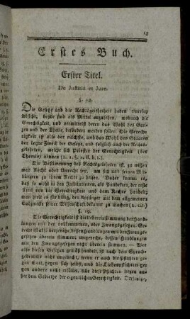 Erster Titel. De Justitia et Jure.