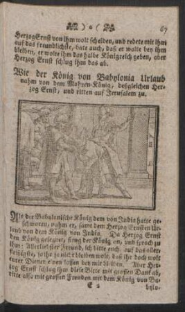 Wie der König von Babylonia Urlaub nahm von dem Mohren-König, deßgleichen Herzog Ernst und ritten auf Jerusalem zu.