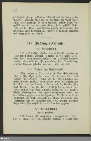 XIV. Pudding (Auflaufe)