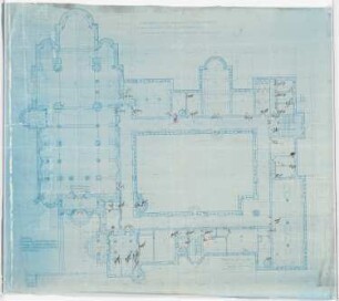 Benediktinerabtei St. Mauritius, Clerf (Clervaux): Grundriss des Erdgeschosses 1:100