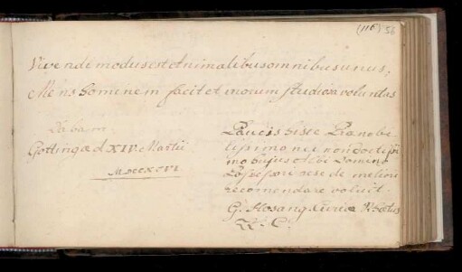 Eintrag (Göttingen, 14.03.1756) von G. Hosang