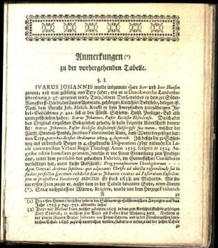 Anmerkungen zu der vorhergehenden Tabelle.