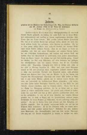 Festrede, gehalten bei der Vorfeier des Geburtstages Sr. Maj. des Kaisers Wilhelm am 26. Januar 1892 in der Aula des Seminars
