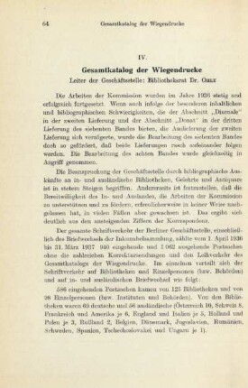 IV. Gesamtkatalog der Wiegendrucke