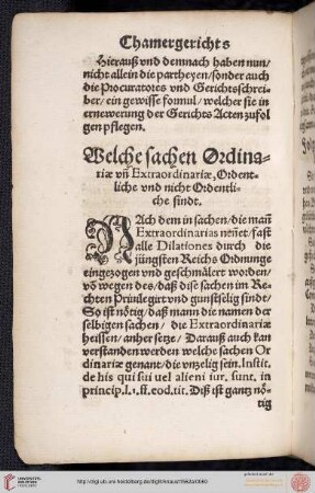 Welche sachen Ordinariae vnd Extraordinariae ... sindt