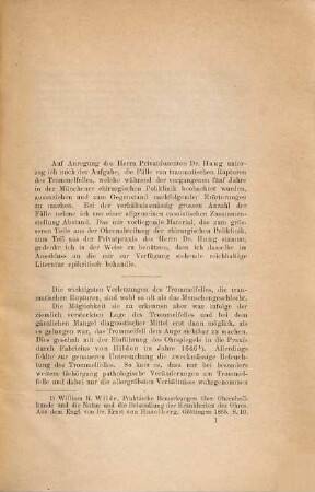 Beiträge zur Kasuistik der traumatischen Trommelfellrupturen