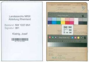 Entnazifizierung Josef Koenig , geb. 04.05.1897 (Angestellter)