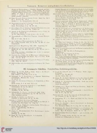 III. Gesammelte Schriften. Festschriften, Gelehrtengeschichte.