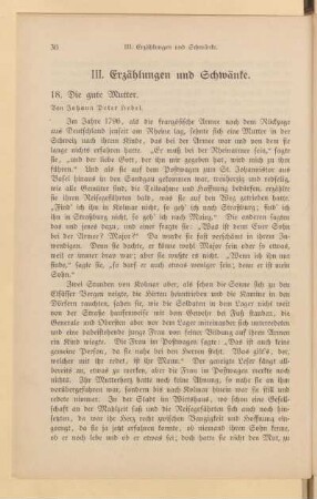 III. Erzählungen und Schwänke