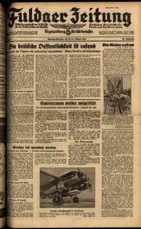 Ausgabe vom Sonntag, den 12. Oktober 1941.