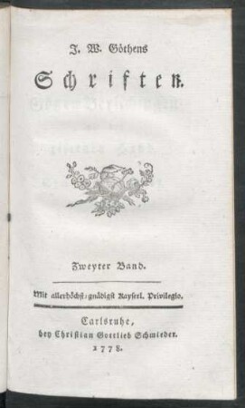 Bd. 2: J. W. Göthens Schriften