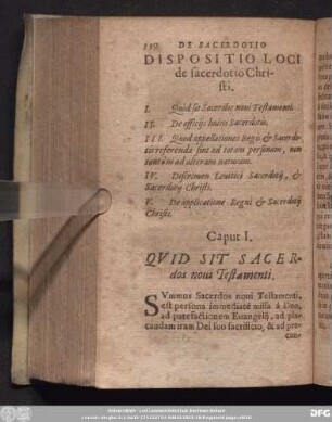 Dispositio Loci de sacerdotio Christi.