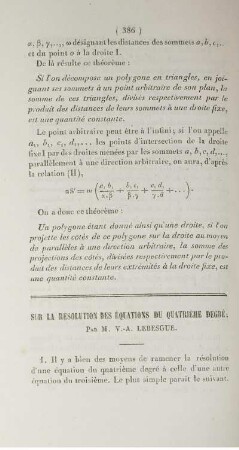 Sur la résolution des équations du quatrième degré.