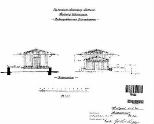 Schörzingen: Nebengebäude mit Güterschuppen Giebelansichten Nebenseiten