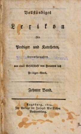 Vollständiges Lexikon für Prediger und Katecheten, 10