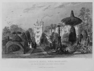 Wanderungen im Norden von England, Band 1 — Bildseite gegenüber Seite 62 — Levins Hall, Westmorland, The Seat of the Honorable Colonel Fulke-Greville Howard