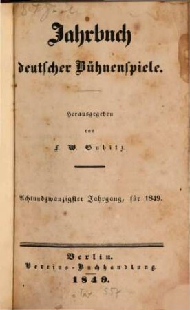 Jahrbuch deutscher Bühnenspiele. 28, 28. 1849