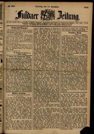 Ausgabe vom Dienstag, den 16. November 1886.