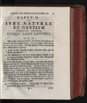 Caput II. De Iure Naturae Et Gentium Generatim Spectato, Eiusque Variis Capitibus