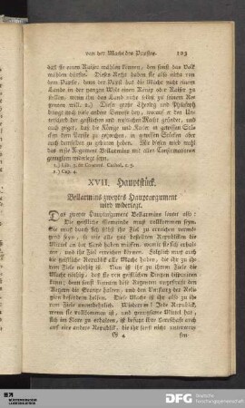 XVII. Hauptstück. Bellarmins zweytes Hauptargument wird widerlegt.