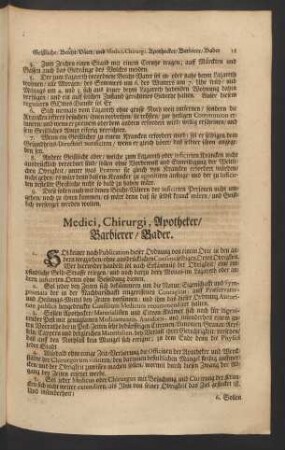 Medici, Chriurgi, Apotheker/ Barbierer/ Bader.