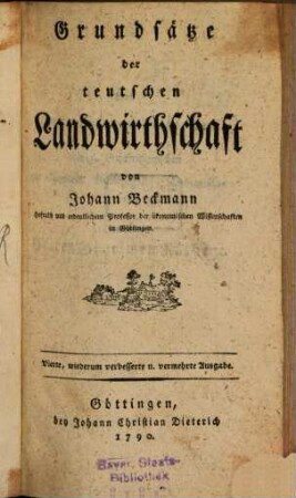 Grundsätze der teutschen Landwirthschaft