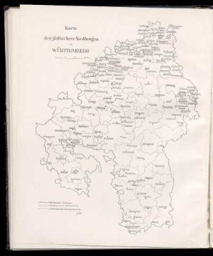 Karte der jüdischen Siedlungen in Württemberg