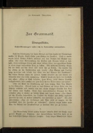 Zur Grammatik.