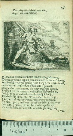 ['t Veerthiende Zinne-Beeldt.] Daer Geyl-hart Geldt voor biet, Begeer ick niet om niet.