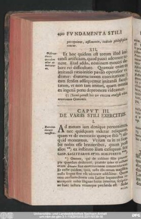 Caput III. De Variis Stili Exercitiis.