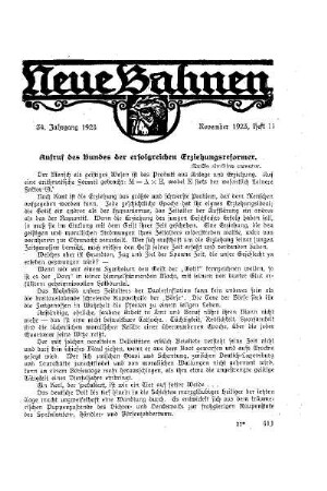 Aufruf des Bundes der erfolgreichen Erziehungsreformer