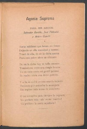 Agonía suprema : Para mis amigos: Salvador Gentile, José Fittipaldi y Arturo Caputti