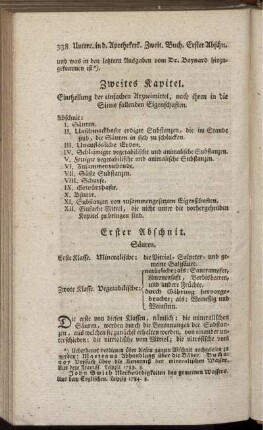 Zweites Kapitel. Eintheilung der einfachen Arzneimittel, nach ihren in die Sinne fallenden Eigenschaften