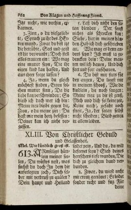 XLIII. Von Christlicher Geduld und Gelassenheit.