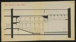 Schlosstheater im Neuen Palais, Potsdam: Längsschnitt 1:100