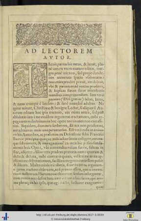 Ad lectorem autor.