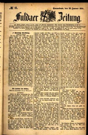 Ausgabe vom Samstag, den 15. Januar 1881.