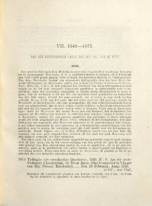 Catalogus van de Pamfletten-Verzameling berustende in de Koninklijke Bibliotheek : bemerkt, met aanteekeningen en een register der schrijvers voorzien, 2,1. 1649-1667