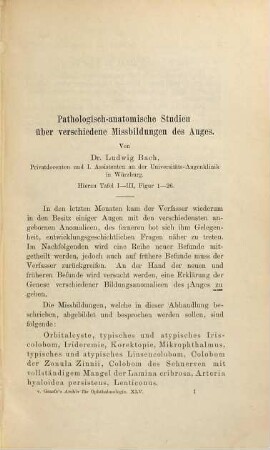 Albrecht von Graefes Archiv für Ophthalmologie. 45. 1898