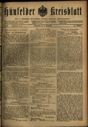 Ausgabe vom Donnerstag, den 27. März 1919.