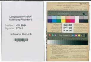Entnazifizierung Heinrich Holtmann , geb. 10.06.1901 (Fraeser)
