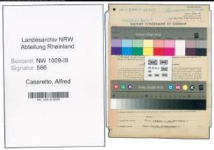 Entnazifizierung Alfred Casaretto , geb. 16.05.1897 (Versich.Vertreter)