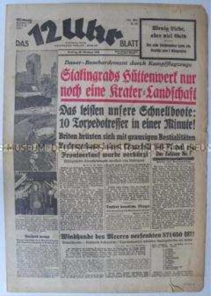 Berliner Tageszeitung "Das 12 Uhr Blatt" zur Schlacht um Stalingrad