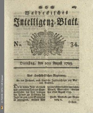 No. 34. Dienstag, den 20ten August 1793