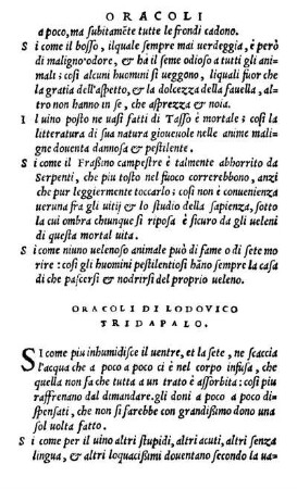Oracoli Di Lodovico Tridapalo.